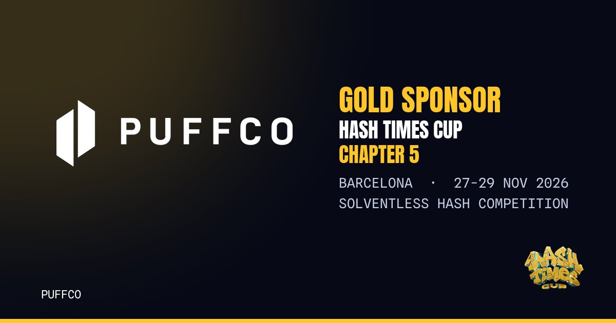 Puffco, Official Gold Sponsor and Dabs Bar Partner of Hash Times Cup Chapter 5
